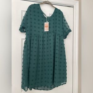 Green polka dot dress